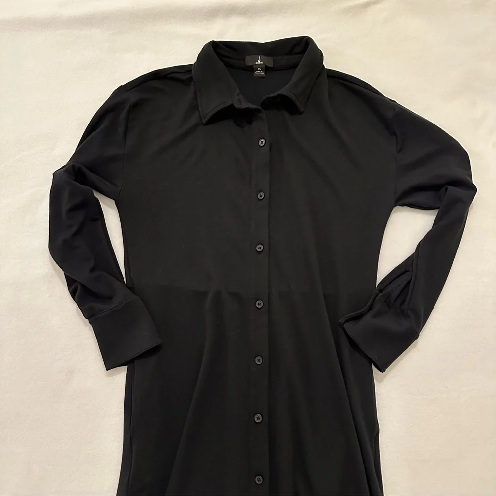 Jason Wu Long Black Button-Down Collared Shirt Dress Women’s XS Maxi Long Sleeve